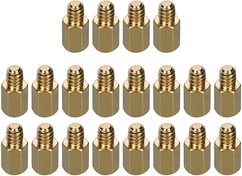 6-32 Brass Motherboard Standoffs,ATX Case Standoffs, ATX Standoff for ATX Computer Case - 20 Pack
