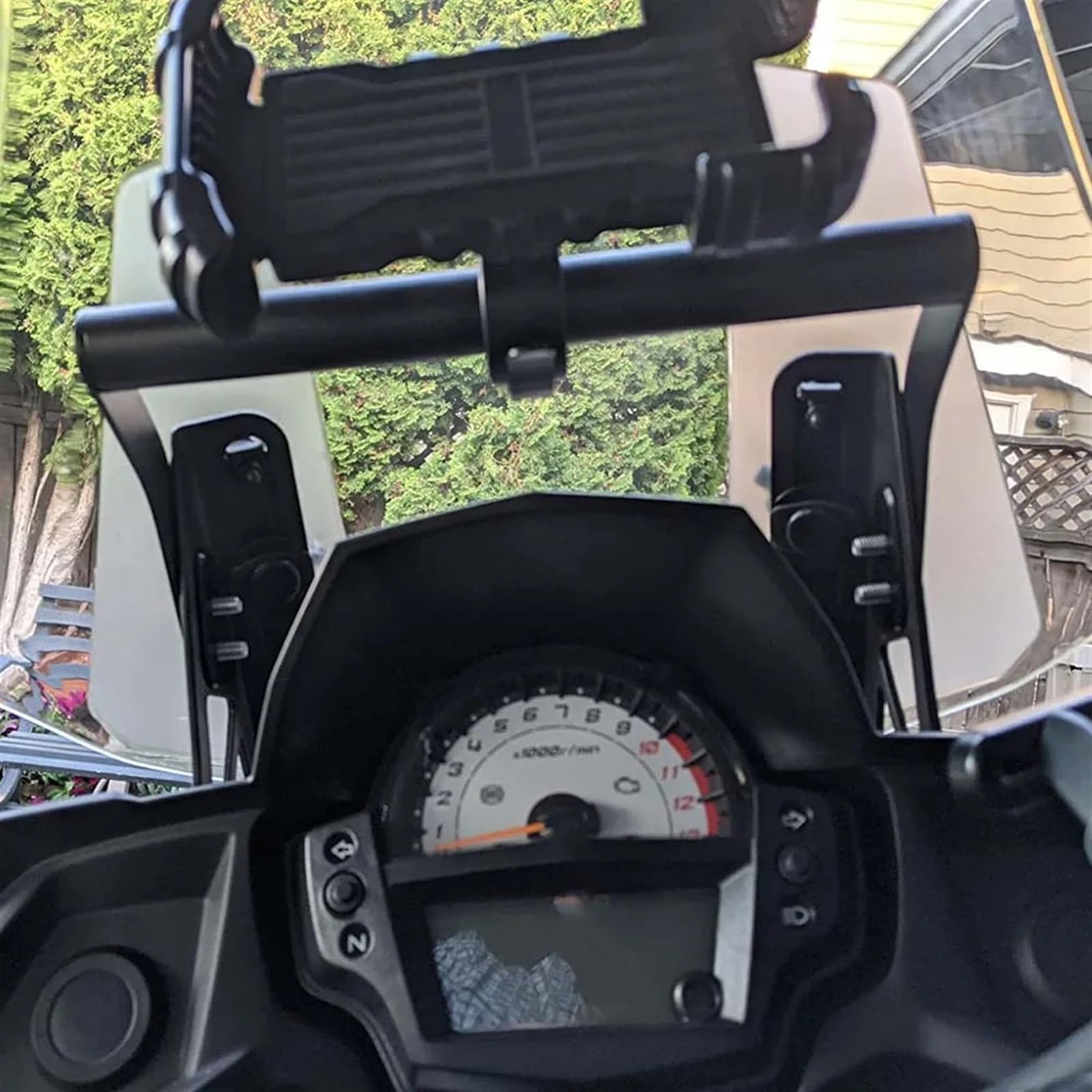 Supporto Telefono Per Kawasaki Versys 650 KLE650 (2015-2023) – Staffa GPS In Metallo Nero, Facile Installazione E Antivibrazione
