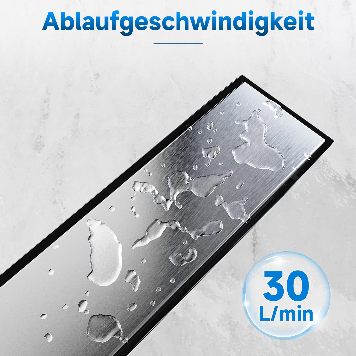 SONNI Duschrinne 60 cm, 2-in-1 Edelstahl Duschrinne, gebürsteter Edelstahl | Abdeckung aus Edelstahl 304 mit Haarsieb und Geruchsverschluss für eine zuverlässige Entwässerung und einfache Reinigung.