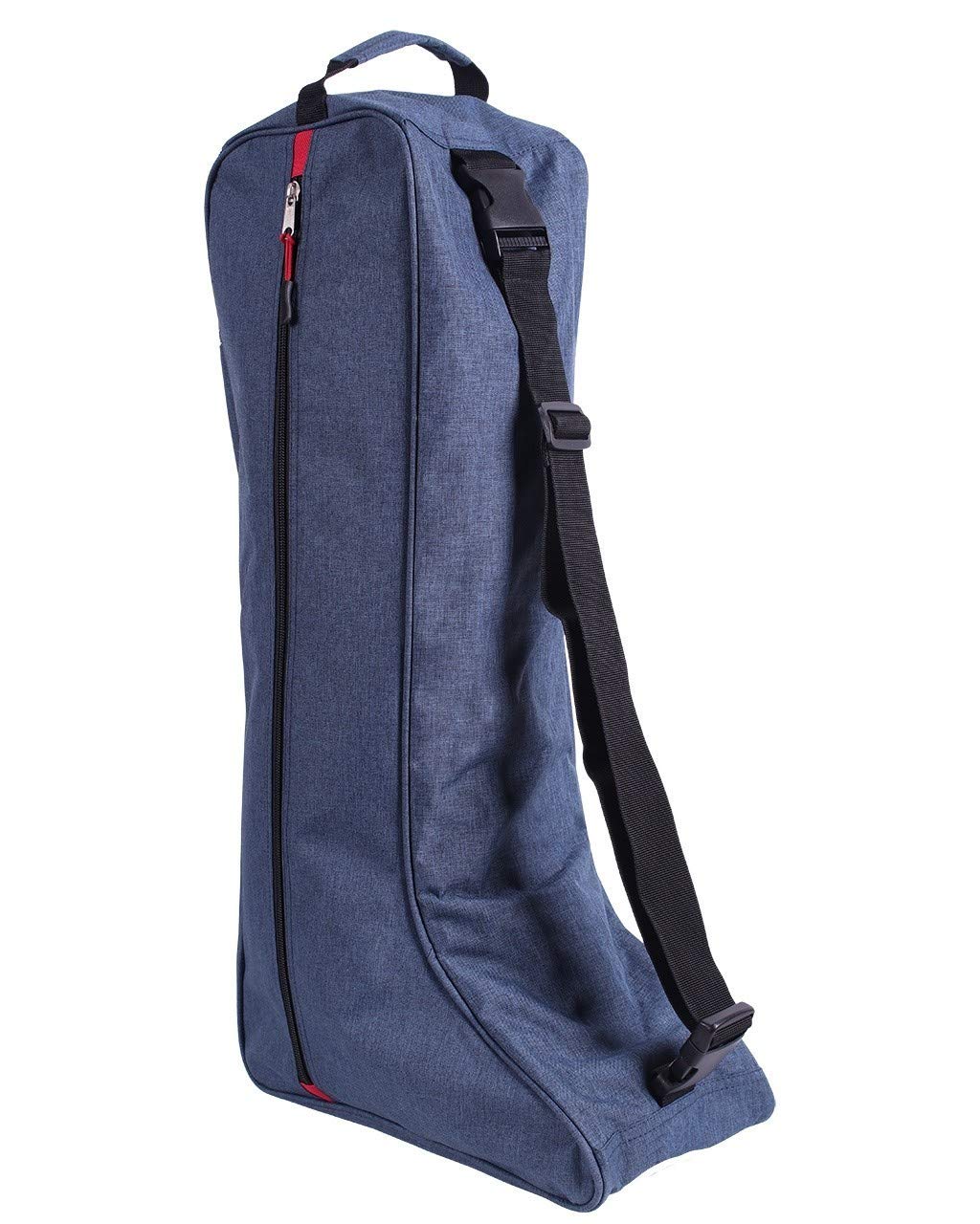 QHP Stiefeltasche mit Handgriff, abnehmbarem und verstellbarem Schultergurt (Blau)