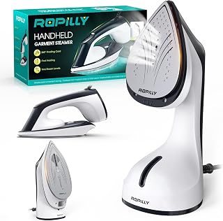 Steamer for Clothes, 1600W 2-in-1 Steamer & Iron with Large Ceramic Plate, Powerful Turbo Steam, Smart Temperature Control, Auto-Off, Wrinkle Remover for All Fabrics