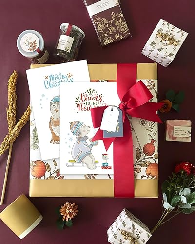 Miniatura 7 de Caja de 50 tarjetas de felicitación de Navidad, con forma de corazón, redondas, cuadradas (4.3 x 4.3 pulgadas) adecuadas para Navidad, vacaciones,