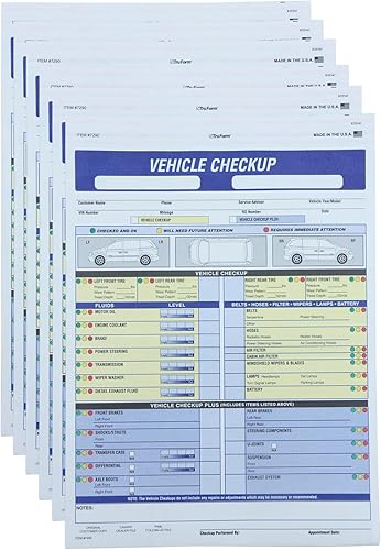 Miniatura 7 de SSWBasics Formulario de inspección del vehículo de 17/27 puntos, 8 1/2 pulgadas de alto x 11 pulgadas de ancho, paquete de 100