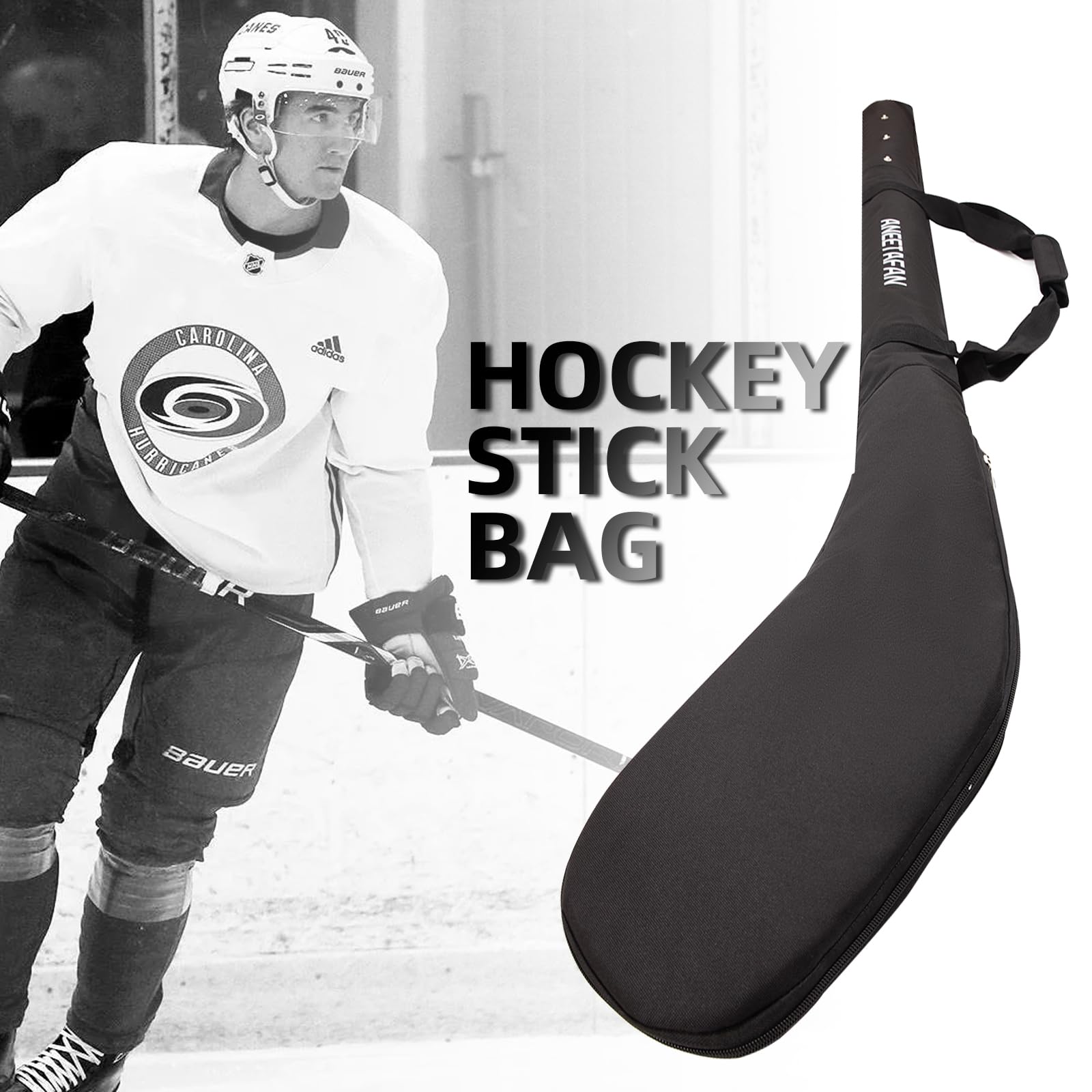 Sac pour crosse de hockey, sacs pour bâtons de hockey sur glace. Sac portable avec bandoulière de remorquage pour hommes, femmes, adolescents et adultes. Sac pour crosse de hockey sur gazon,