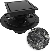 Vista 11 de WEBANG - Drenaje de ducha cuadrado de 6 pulgadas cepillado con brida reversible de 2 en 1, cubierta extraíble con inserto de azulejos, rejilla