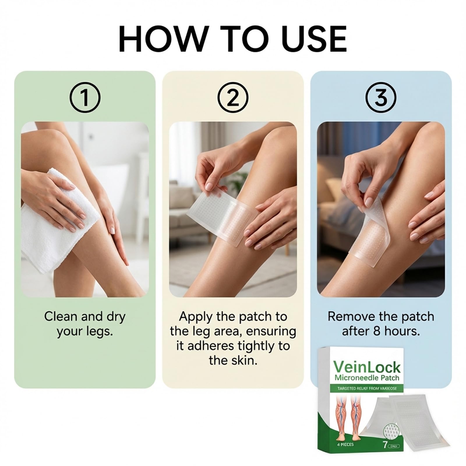 Cerotti Microaghi per la Cura delle Gambe, Patch Trasdermici per Varicosi e Sollievo da Vene Gonfie, Fascia Elastica Traspirante per un'Azione Profonda e Duratura (1)