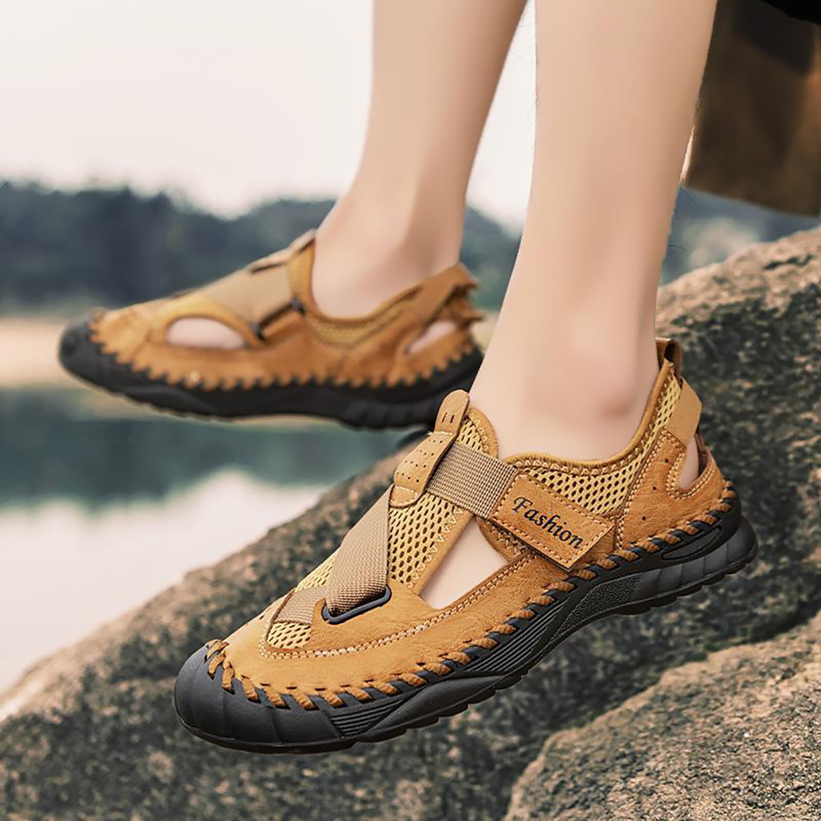 Sandalias de trekking para hombre, impermeables, ortopédicas, para verano