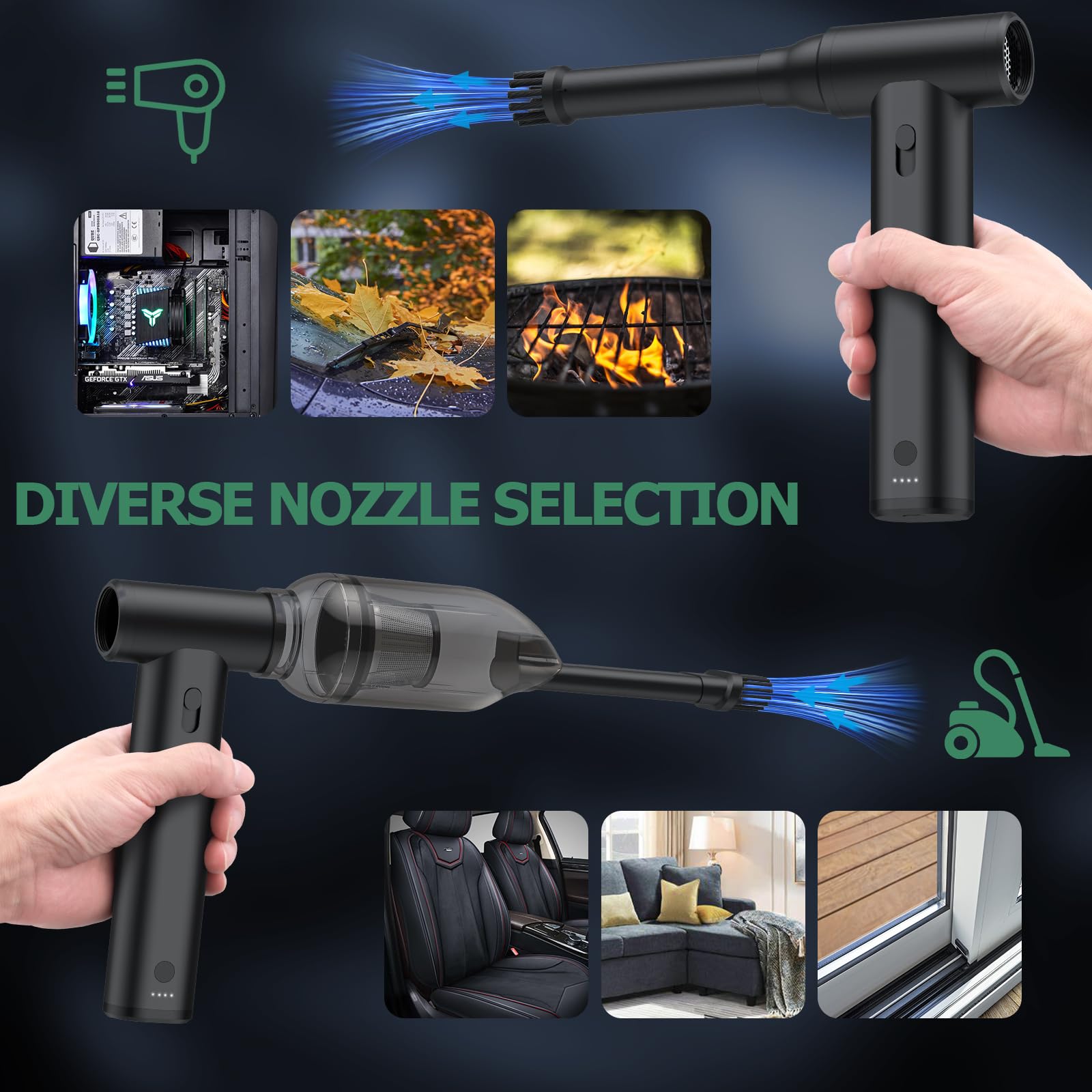 Kabelloser Luftgebläse 180.000 U/min - Staubbläser Mit 7600mAh Akku