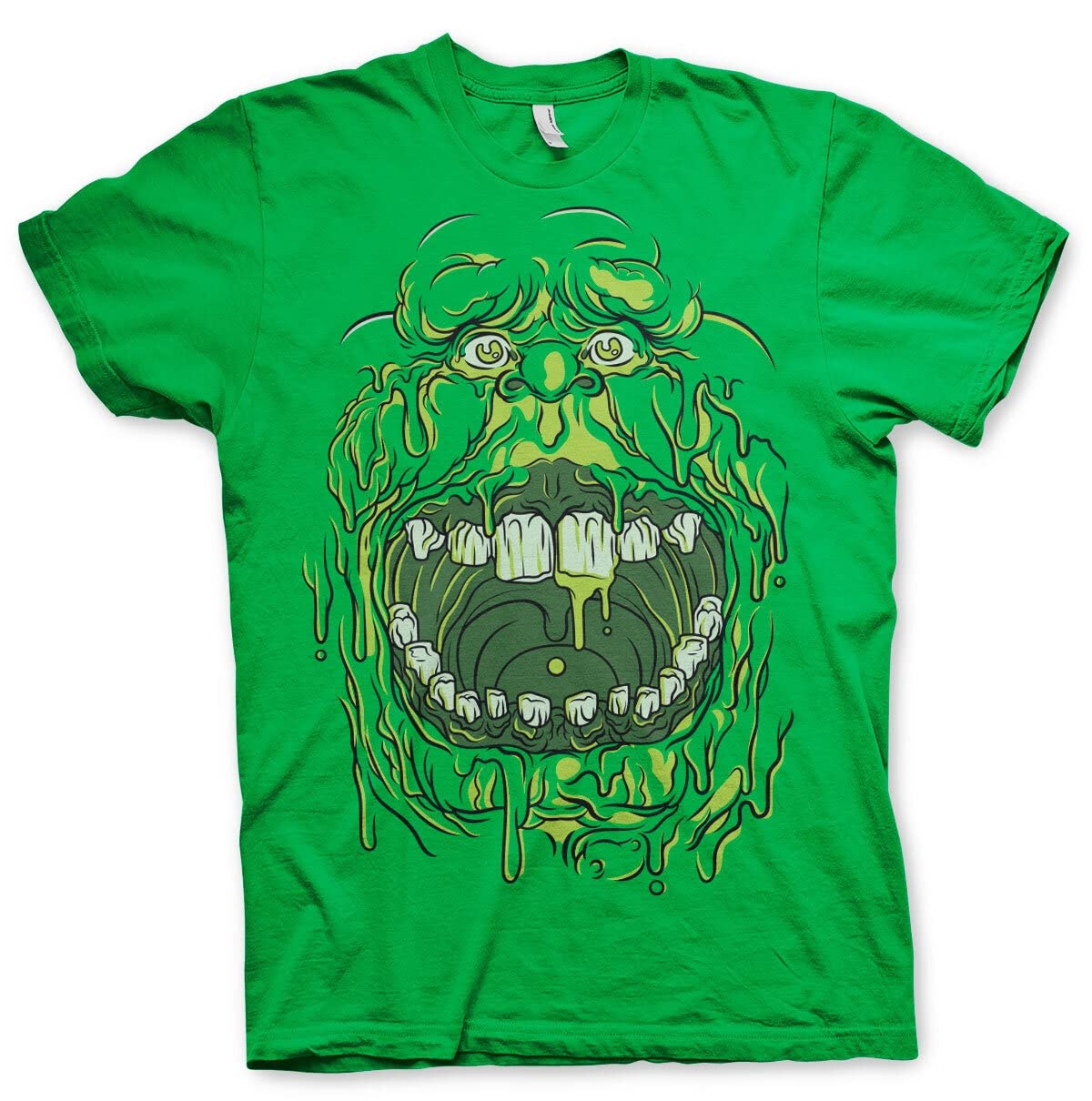 Ghostbusters Men's Green Officially Licensed Slimer T-Shirt (Green), XX-Large