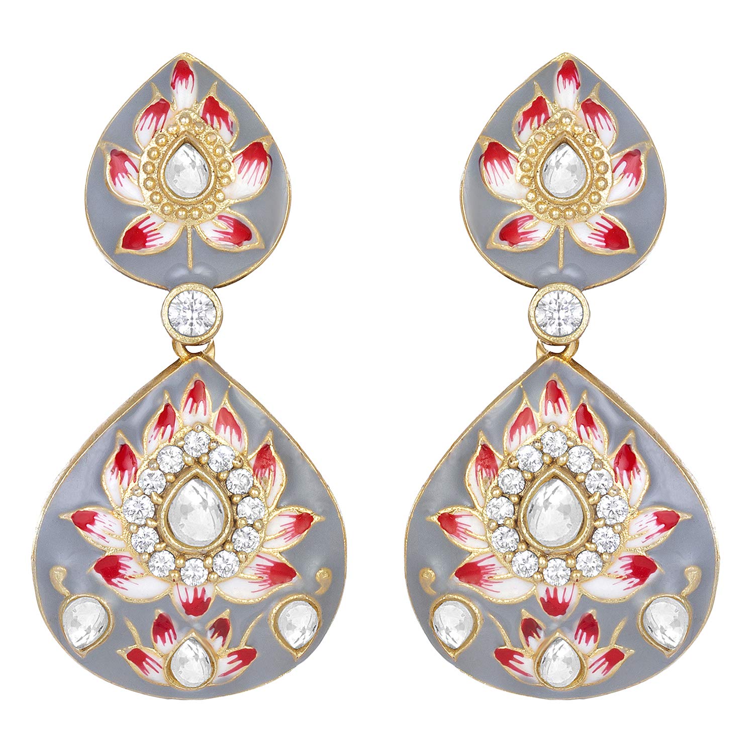 Peora Meenakari Enamel Handmade Gold Plated Kundan Dangle Drop Earrings for Women Girls Indian Traditional Wedding Jewellery (B08Q8H6XNB) Amazon Price History, Amazon Price Tracker