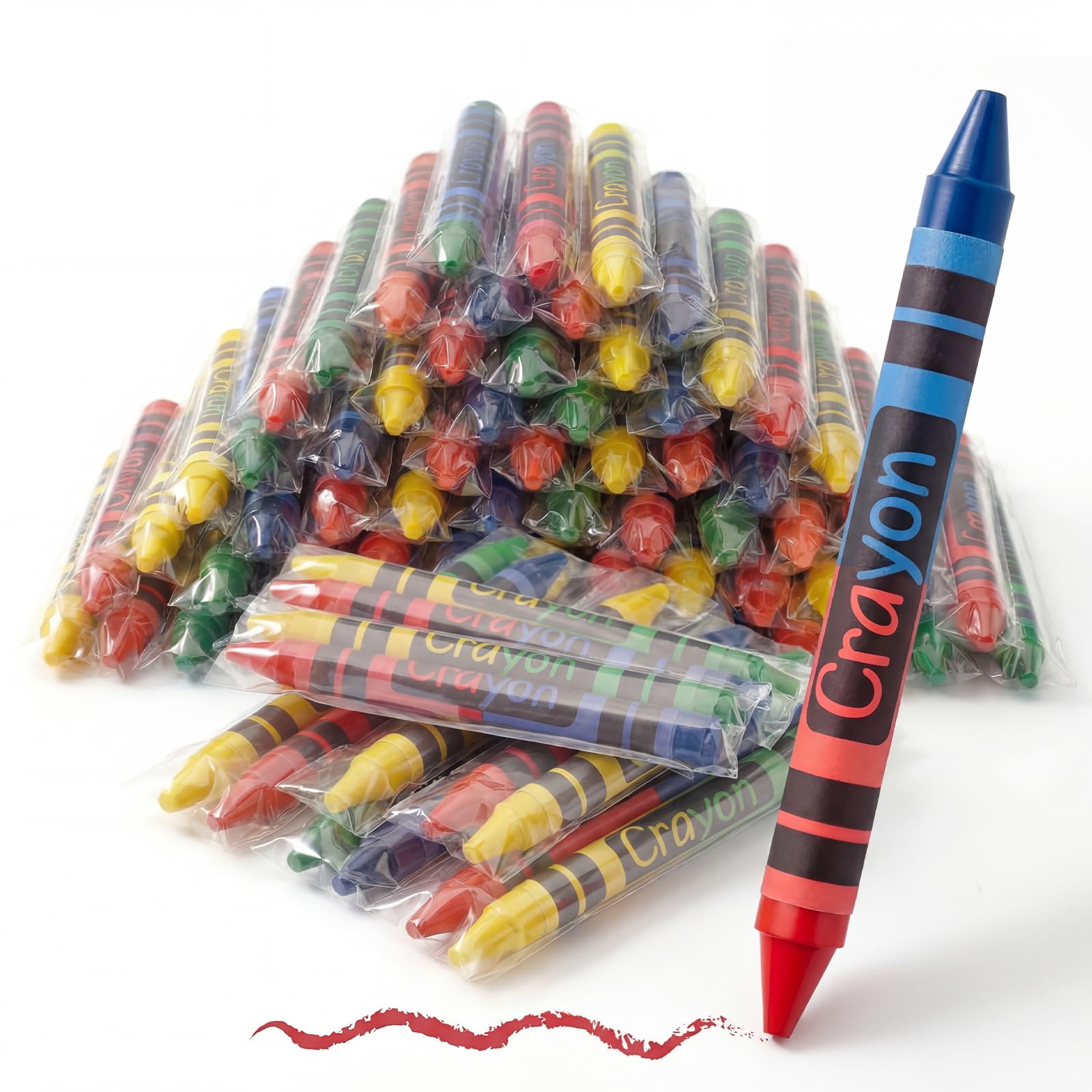 300 Pcs 150 Set Double End Crayon of 4 Assorted Color Non Toxic Crayon Bulk