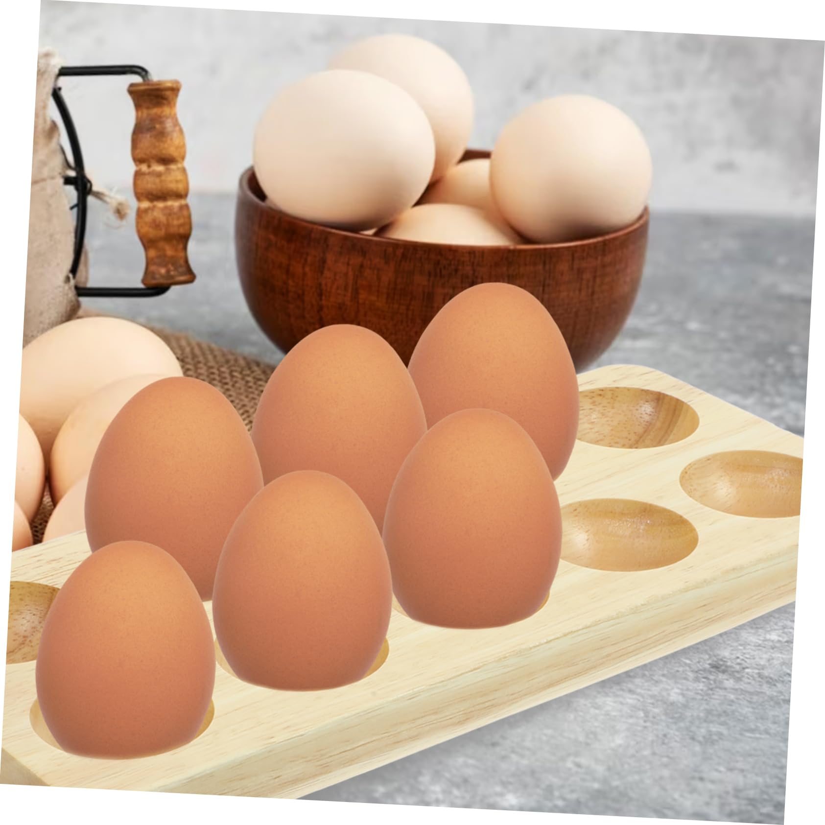 Holz Eierplatte für 10 Eier, Aufbewahrung und Schreibtisch