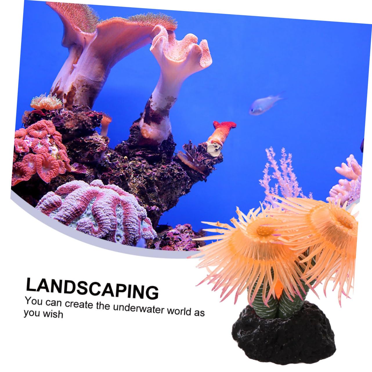 Hemoton 1Pc Artificial Coral for Fish Tank Manmade Coralline Decoration Orange for Aquariums Design for Aquatic Environments Enhances Underwater Aesthetics