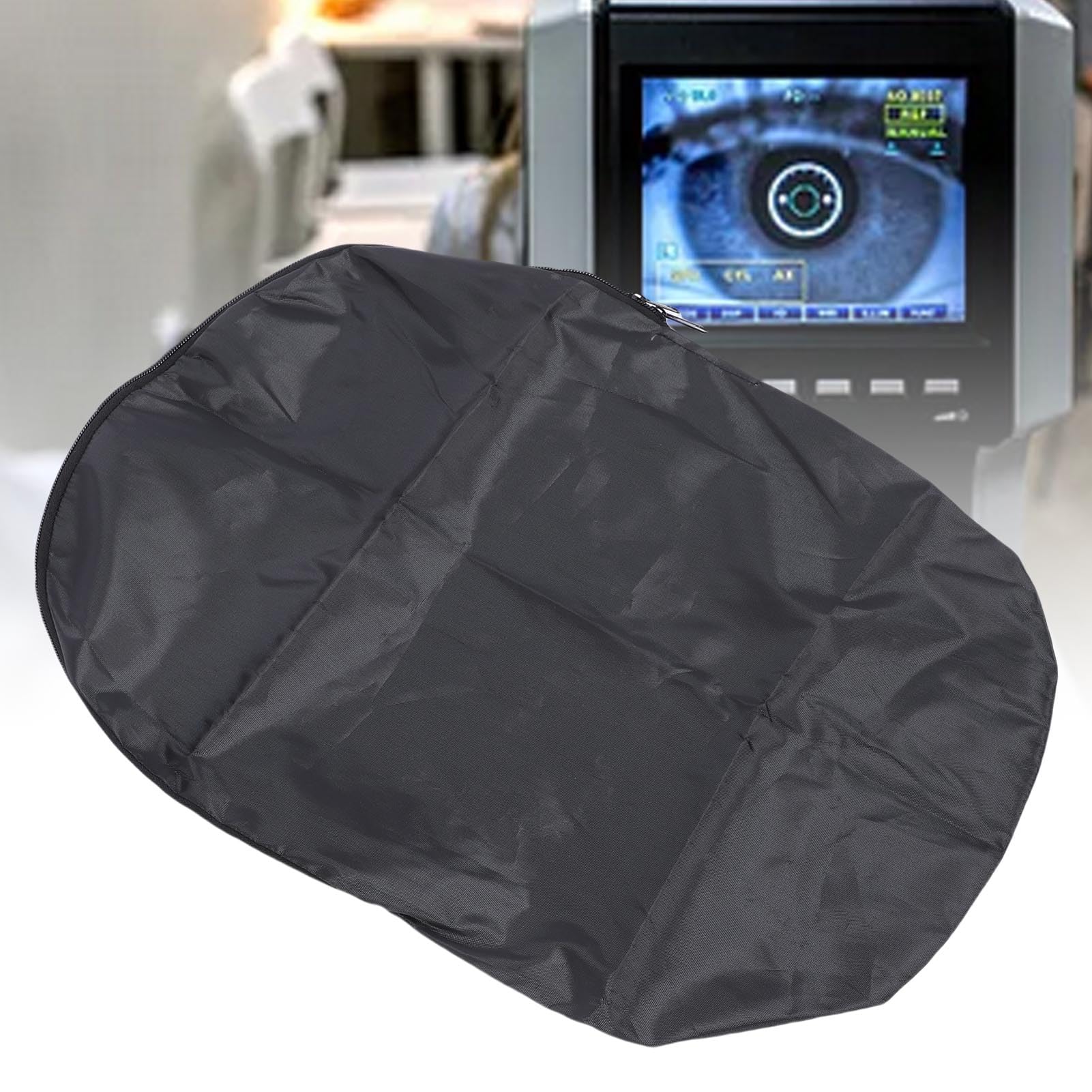 FTVOGUE Funda Protectora para Refractómetro Oftálmico con Cierre de Cremallera, Tela Oxford Negra de 19 X 13 Pulgadas con Tela Duradera para Protección de Equipos de Cuidado Ocular
