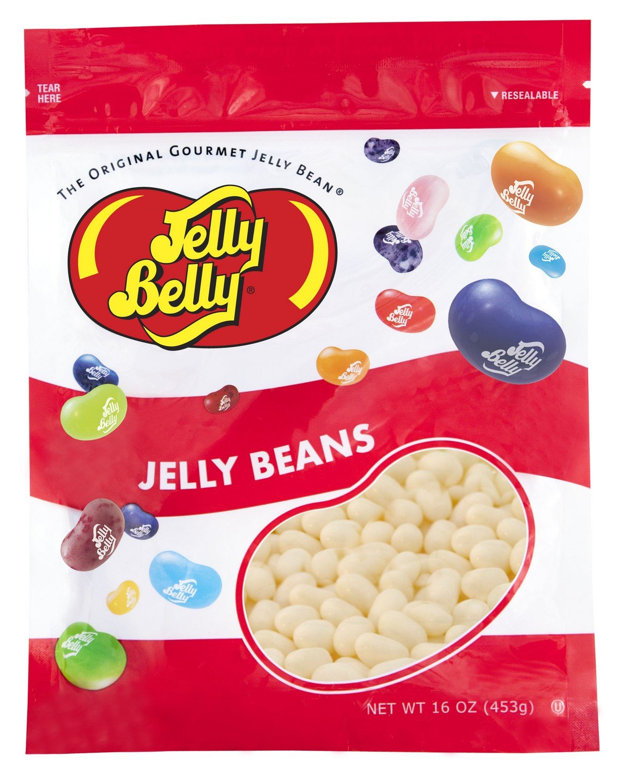 Jelly Belly Coconut Jelly Beans 1 lb Resealable Bag - Real Coconut Flavor, Gluten-Free, Peanut-Free Tropical Candy