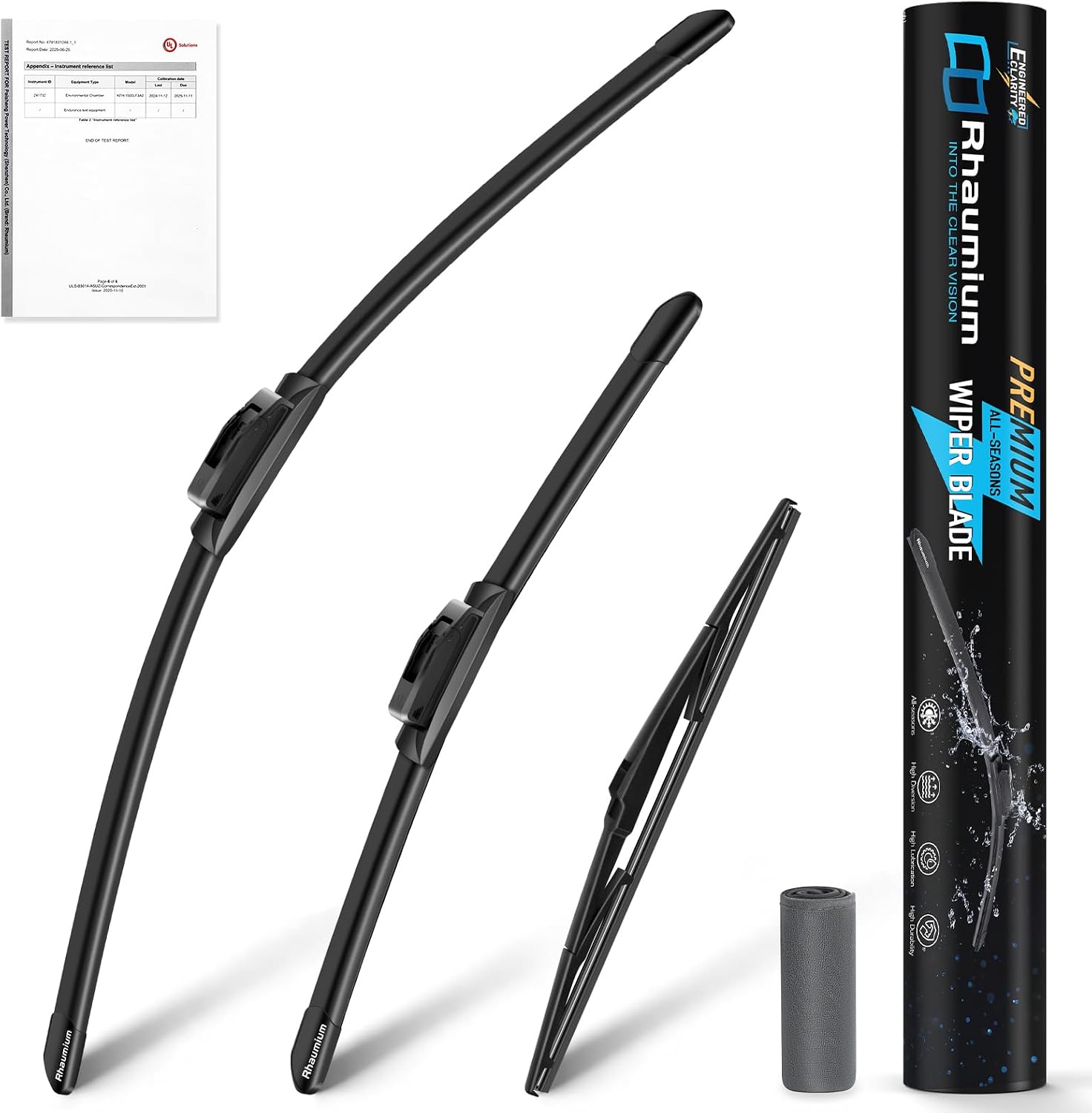 Quiet-drive Wiper Blades for Jeep Cherokee 2014-2022 ; OEM Fit; Set of 3; Lab Tested 500K Endurance & -40°C to 80°C; Optimized Pressure; 26"+18"+14"