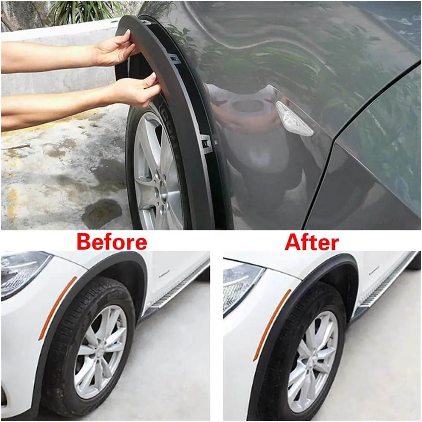 Car Side Wheel Arch Fender Flares Compatible For BMW E70 X5 SUV 4 Door 2007-2013 PP Car Side Wheel Arch Fender Flares Mudflap Trims