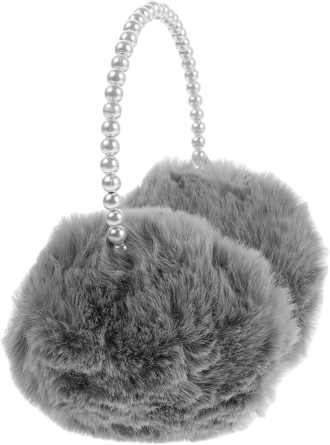 Alipis Winter Plush Ear Muffs for Women and Gray Fluffy Fur Ear Warmers Soft Insulated Outdoor Cold Weather Covers