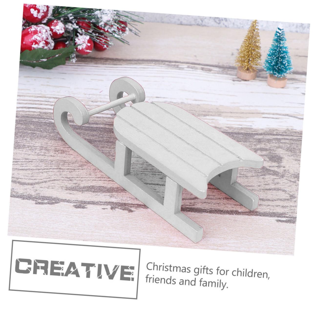 Abaodam 12stücke Holzschlitten Weihnachtsornamente Kreative Dekoration Für Zuhause Stilvolle Xmas Deko Weiß Für Familie