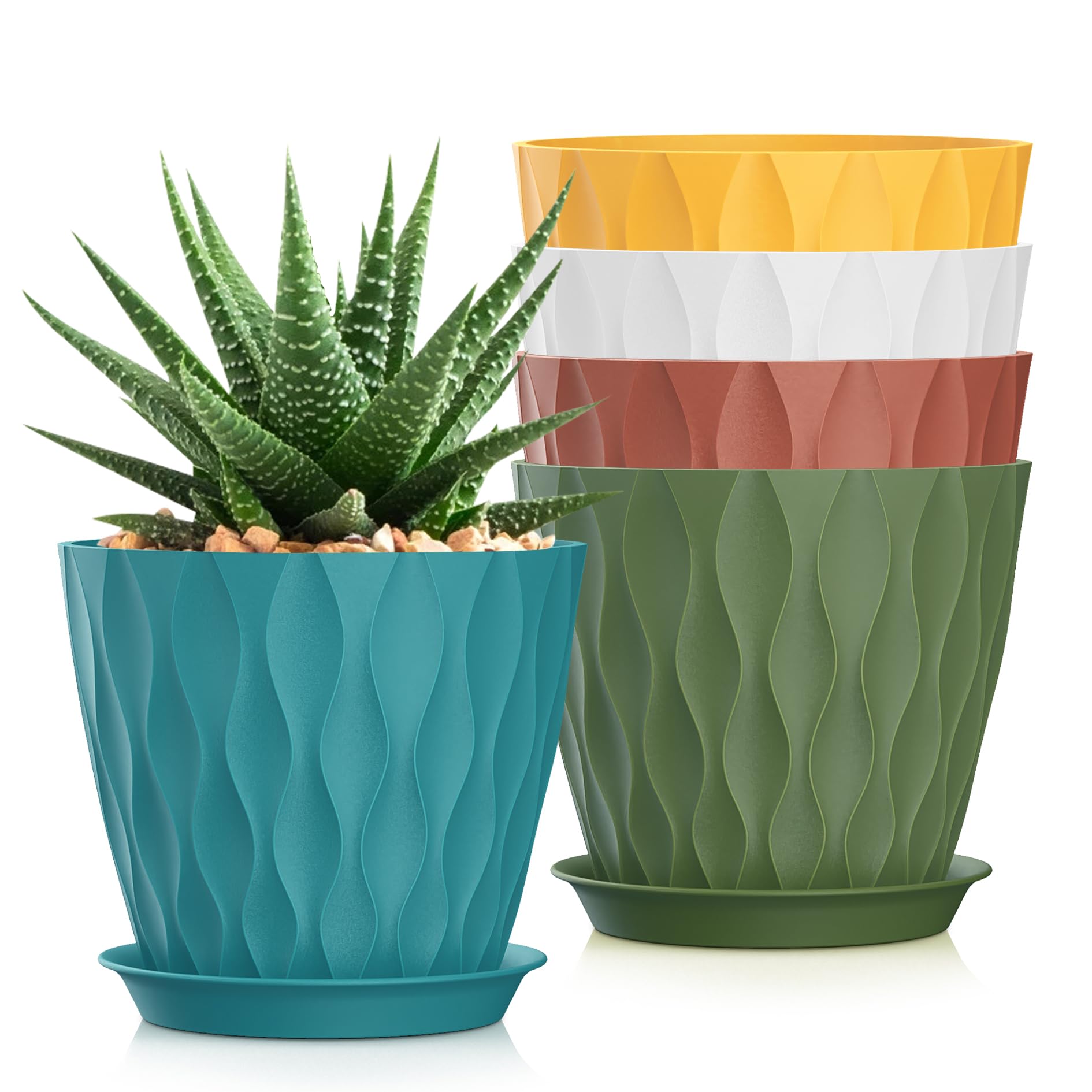 Colorful 4 Inch Plant Pots - 6 Pack -16 Colorful 4 Inch Plant Pots - 6 Pack -16