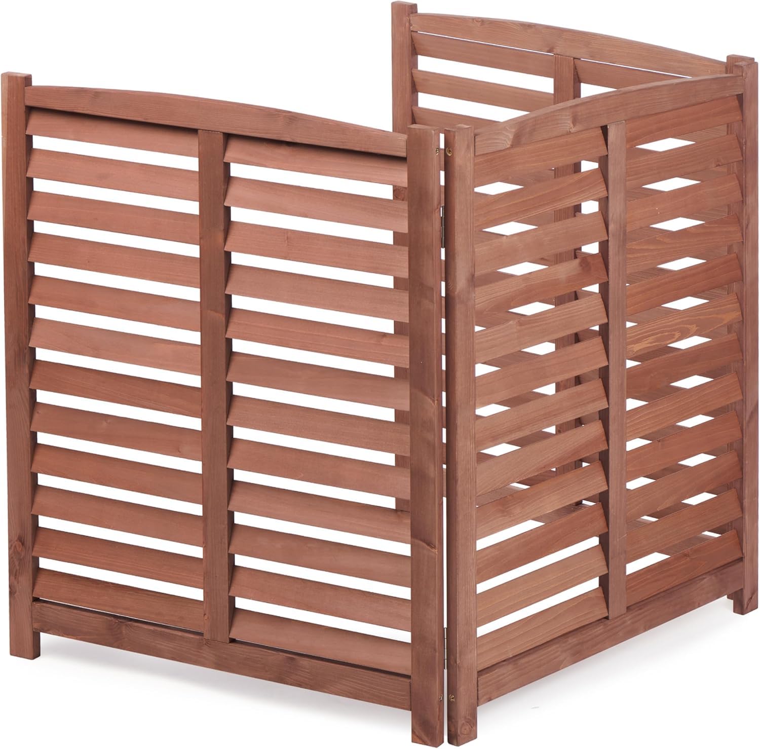 YOPTO 32" W x 38" H,3-Panel Outdoor Air Conditioner Fence,Wooden Outside Wood Privacy Screen,for Pool Equipment Enclosure,Trash Can Enclosures,Air