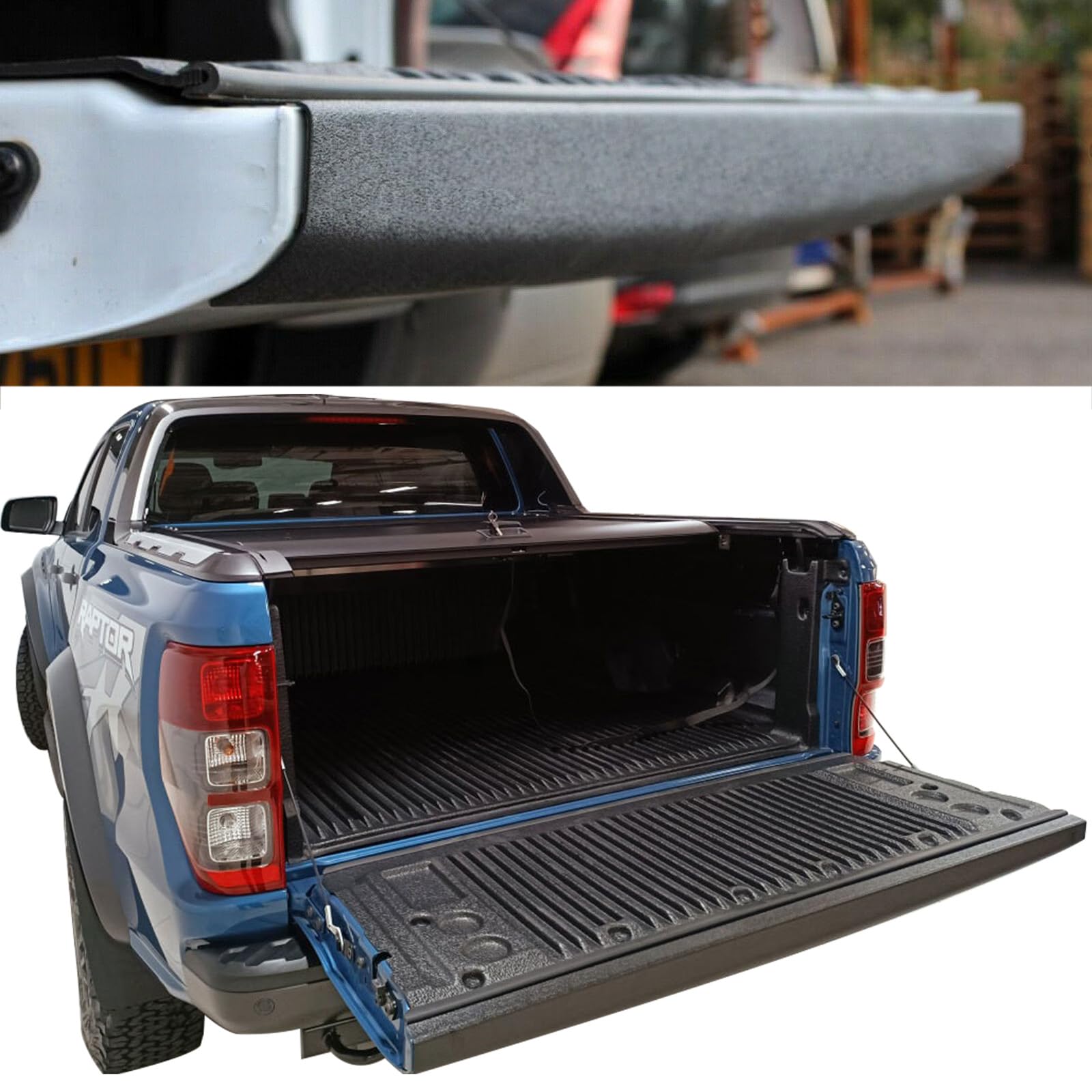 Protector de portón de Carga para Ford Ranger 2012-2022 Raptor Wildtrak XL XLT Limited Tremor T6 T7 T8 Cubierta del portón Trasero ABS Protección para portón Trasero