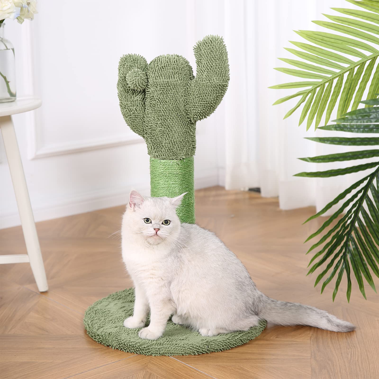 Amazon Basics – drapak dla kota z motywem kaktusa, 65 cm, szary.