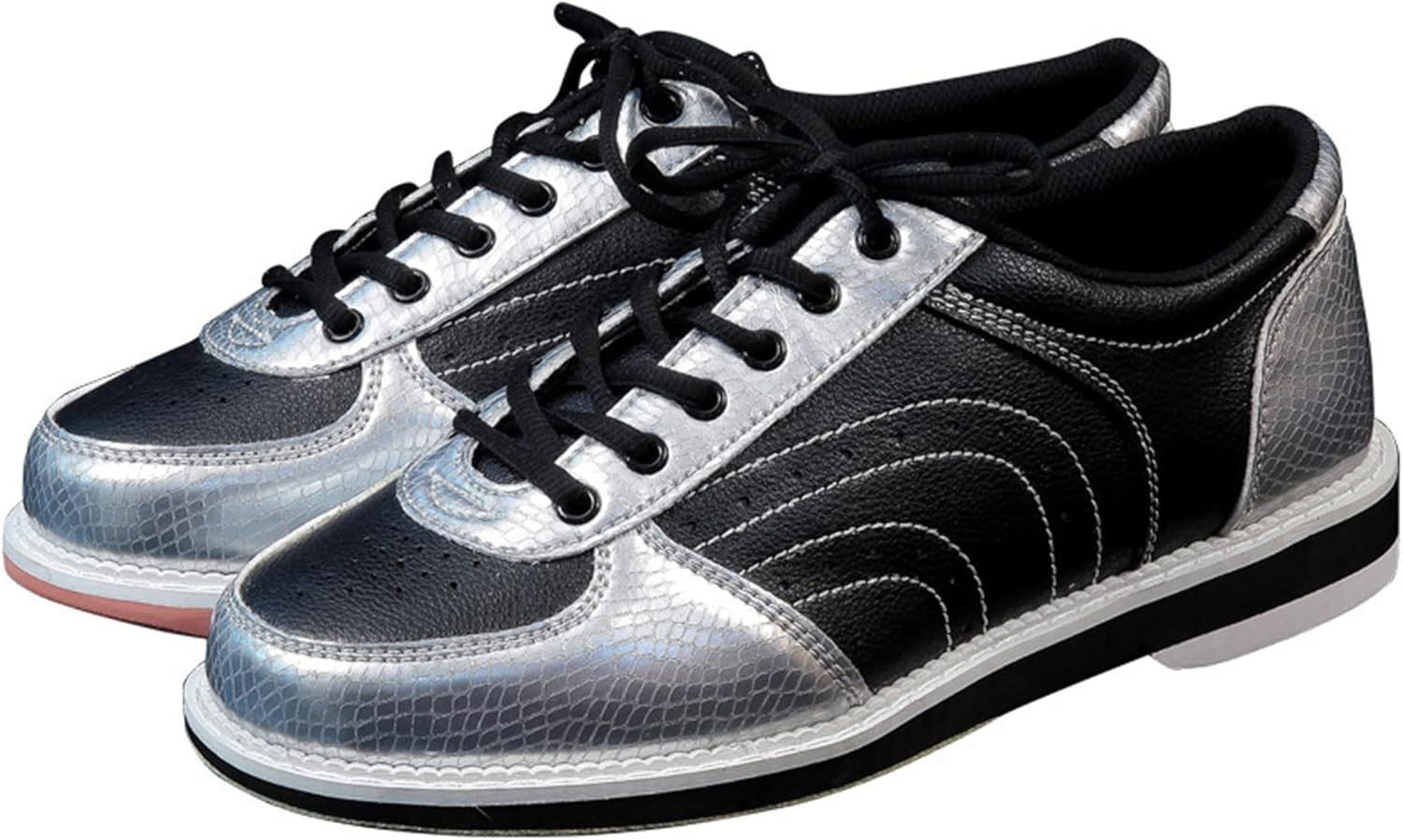 Fooceoute Bowlingschuhe Damen/Herren - Anti-Rutsch Leder Mit Schnürsystem | Atmungsaktiv Für Indoor & Outdoor
