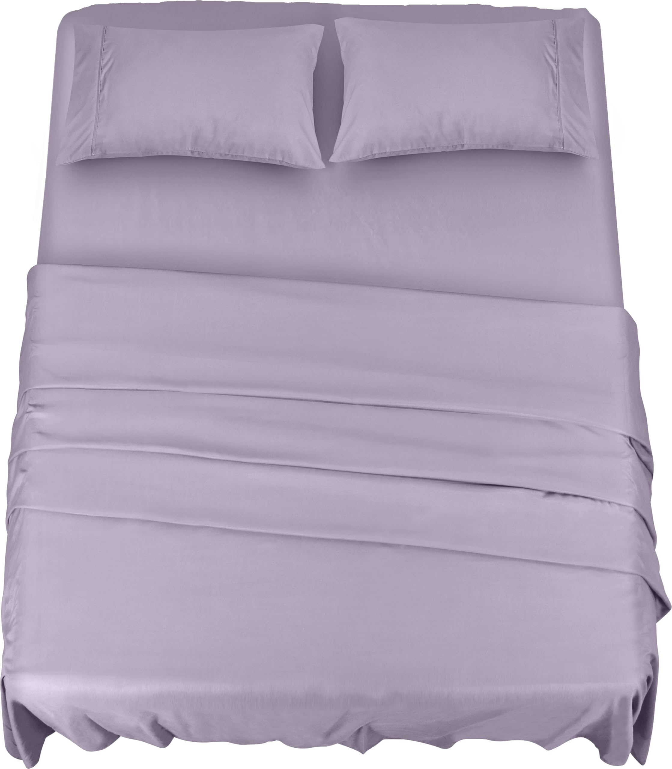 Utopia Bedding - Set Lenzuola Matrimoniali 4 Pezzi 180x200 cm - Set Lenzuola Letto, Spazzolata Poliestre di Microfibra - Lenzuolo con Angoli, Lenzuolo Piatto e 2 Federe 50x75, Lavanda