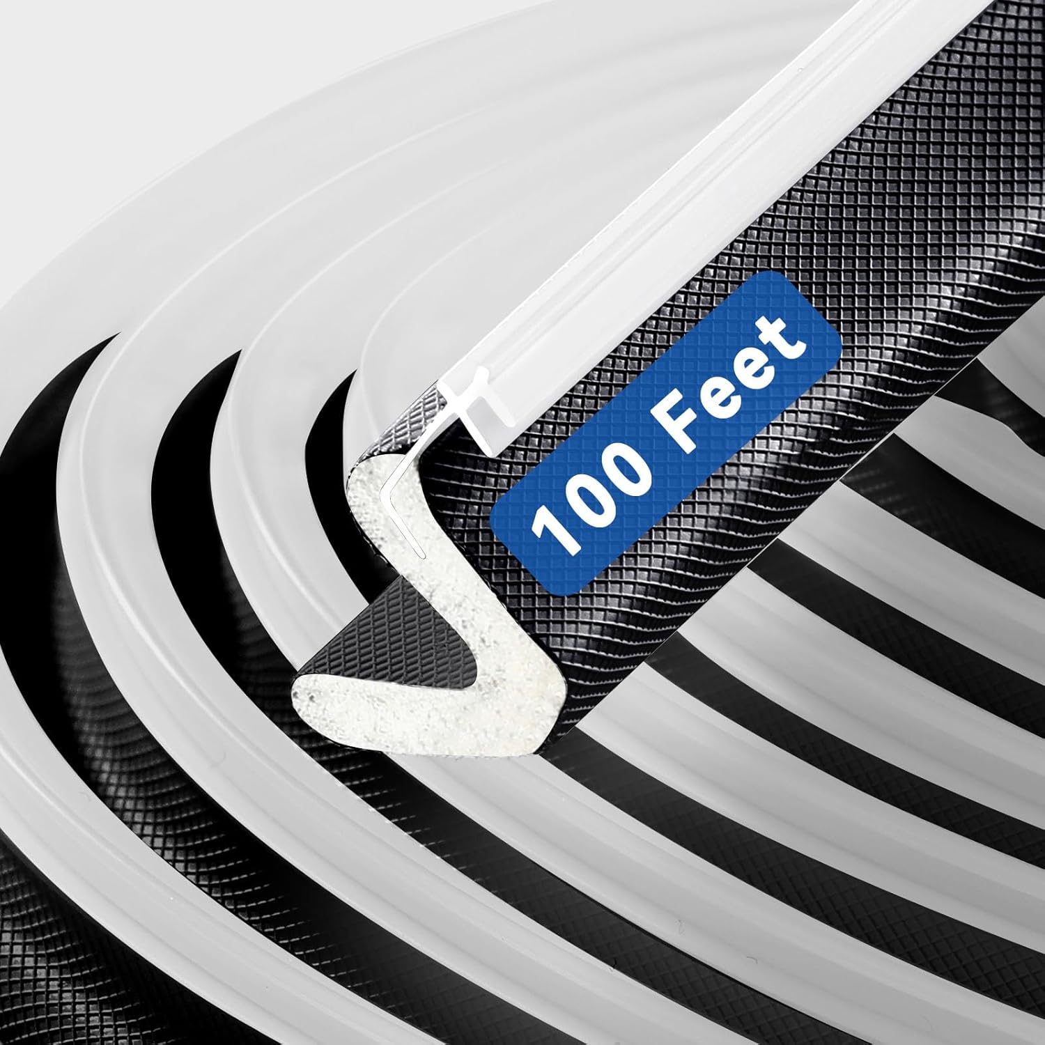 ASWEI 100 Ft Weather Stripping Door Seal, Q" Foam Replacement Kerf