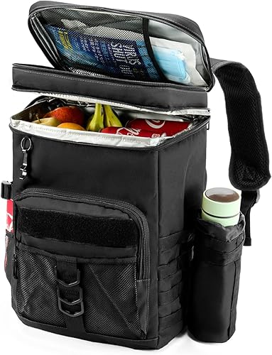 Mochila enfriadora de camping  Bolsa térmica impermeable con aislamiento de doble cubierta, bolsa de almuerzo resistente para hombres y mujeres,