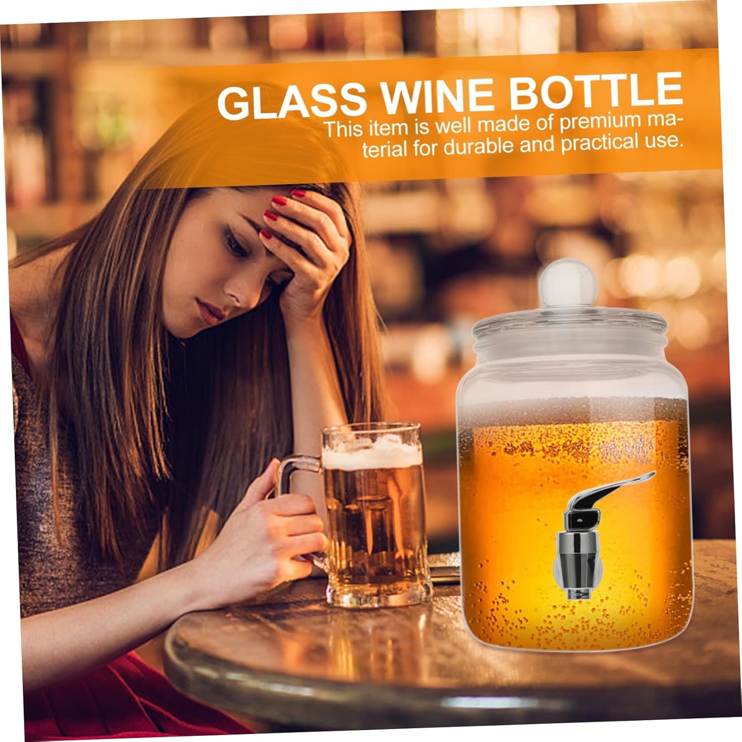 Wine Dispenser Beverage Machine Faucet Glass Drink Barrel for Cold Beverages 1.5L Capacity for Parties and Events