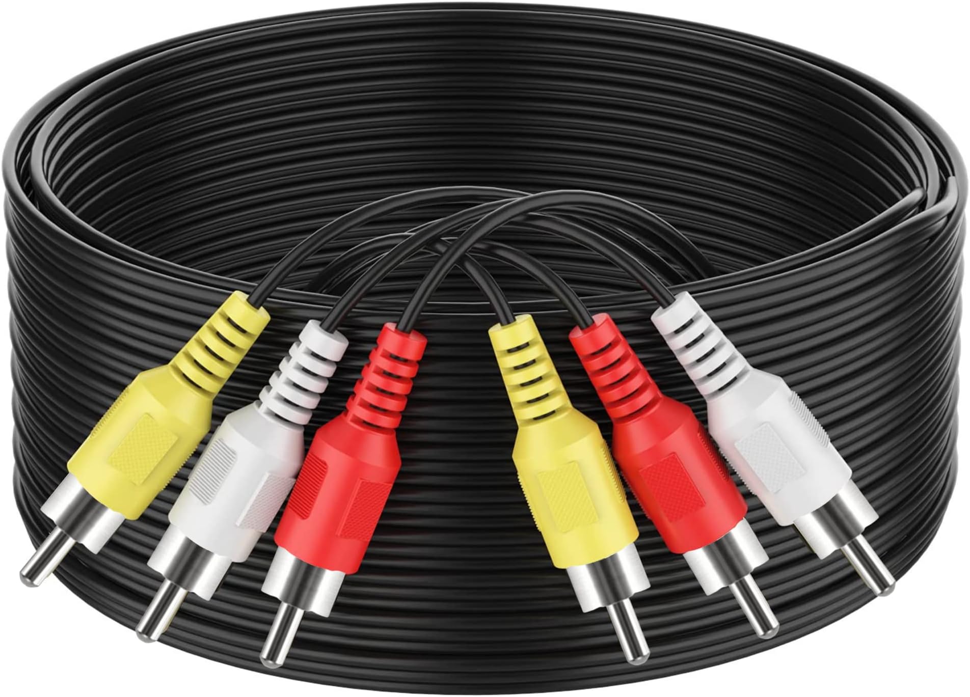 FEDUS rca cable | rca to rca cable, 3RCA Male to 3RCA Male Stereo Audio Video Cable Composite Audio Video Av Cable Gold Plated 3 to 3 RCA Male Audio Plug Video for DVD VCD TV Amplifier Projector - 1.5M, 4.9 FEET