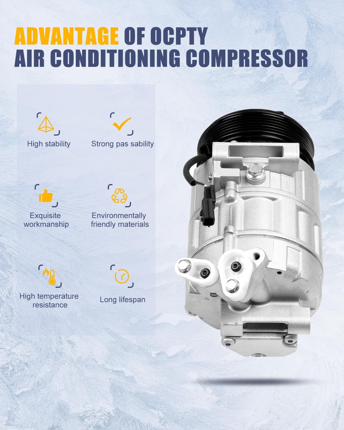 OCPTY AC Compressor for 2007-2012 for Nissan Sentra 2.0L Z0004620C 10000660 2011572 68662 2600ZE80A 92600ZE80B 92600ZE81A 92600ZE81B 1010871 638786 10362261 7512330 255584