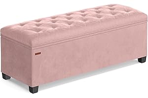 Elegant Velvet Storage Ottoman Bench for Bedroom Decor