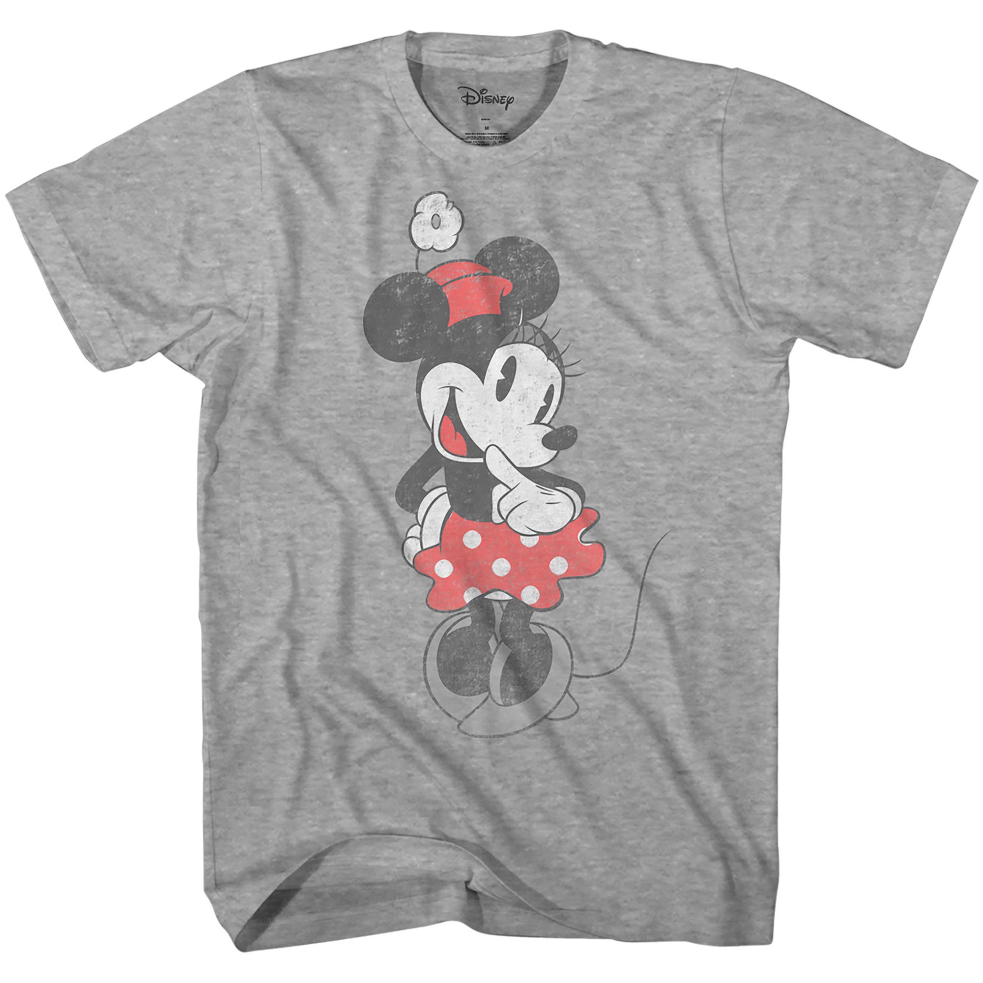 Disney Sweet Shy Minnie Mouse Distressed Adult Mens T-Shirt