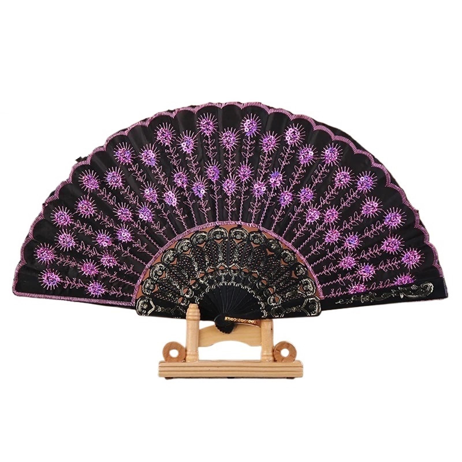 Dcuipg Color1 3Pcs Folding Hand Fan For Party