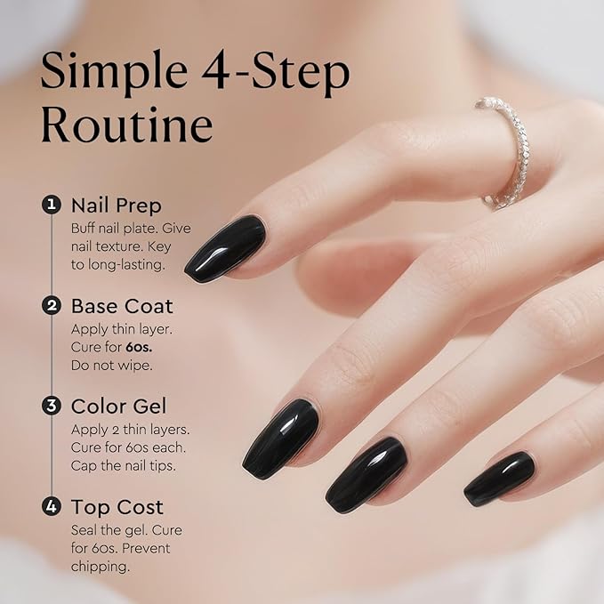 Esmalte de Uñas Gel Negro AZUREBEAUTY 18ML - Alto Brillo miniatura 9