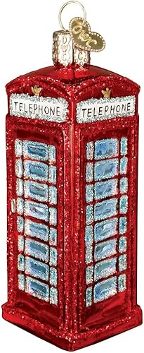 Old World Christmas Adornos: Ciudades, Lugares y Puntos de interés Vidrio Soplado Adornos para el árbol de Navidad, Teléfono Inglés