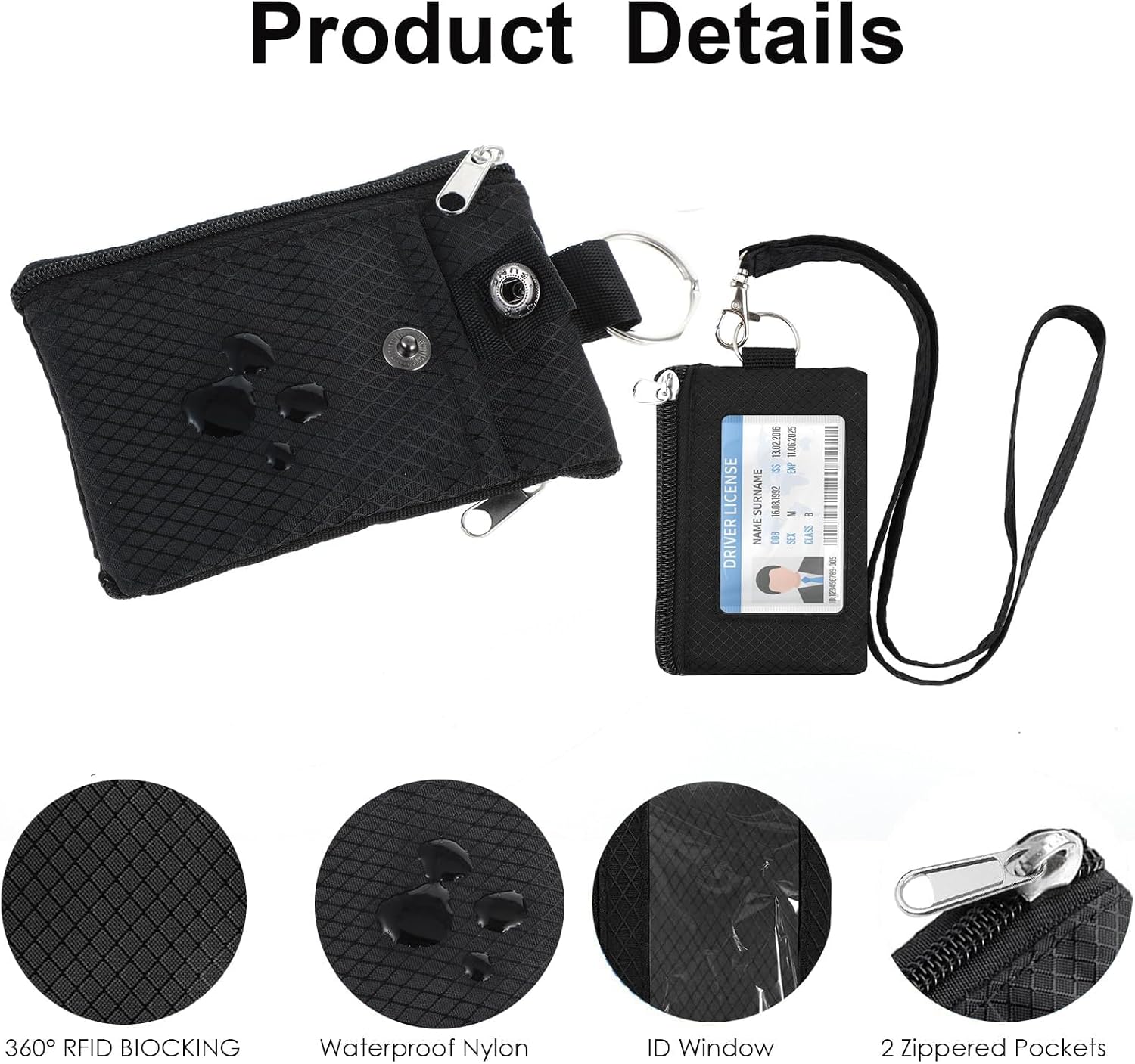 Neck Pouch with RFID Protection,Blocking Small Neck Wallet with Lanyard