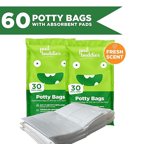 Miniatura 2 de Pail Buddies 60 bolsas de recambio: absorbentes y desechables compatibles con OXO Tot Go Potty 2 en 1 | Bolsas fuertes y a prueba de fugas que se