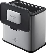 SILBERTHAL Petite Poubelle De Table INOX - 4 litres - sans Odeur Et Insectes - 4 Filtres - Bac Compost avec Couvercle