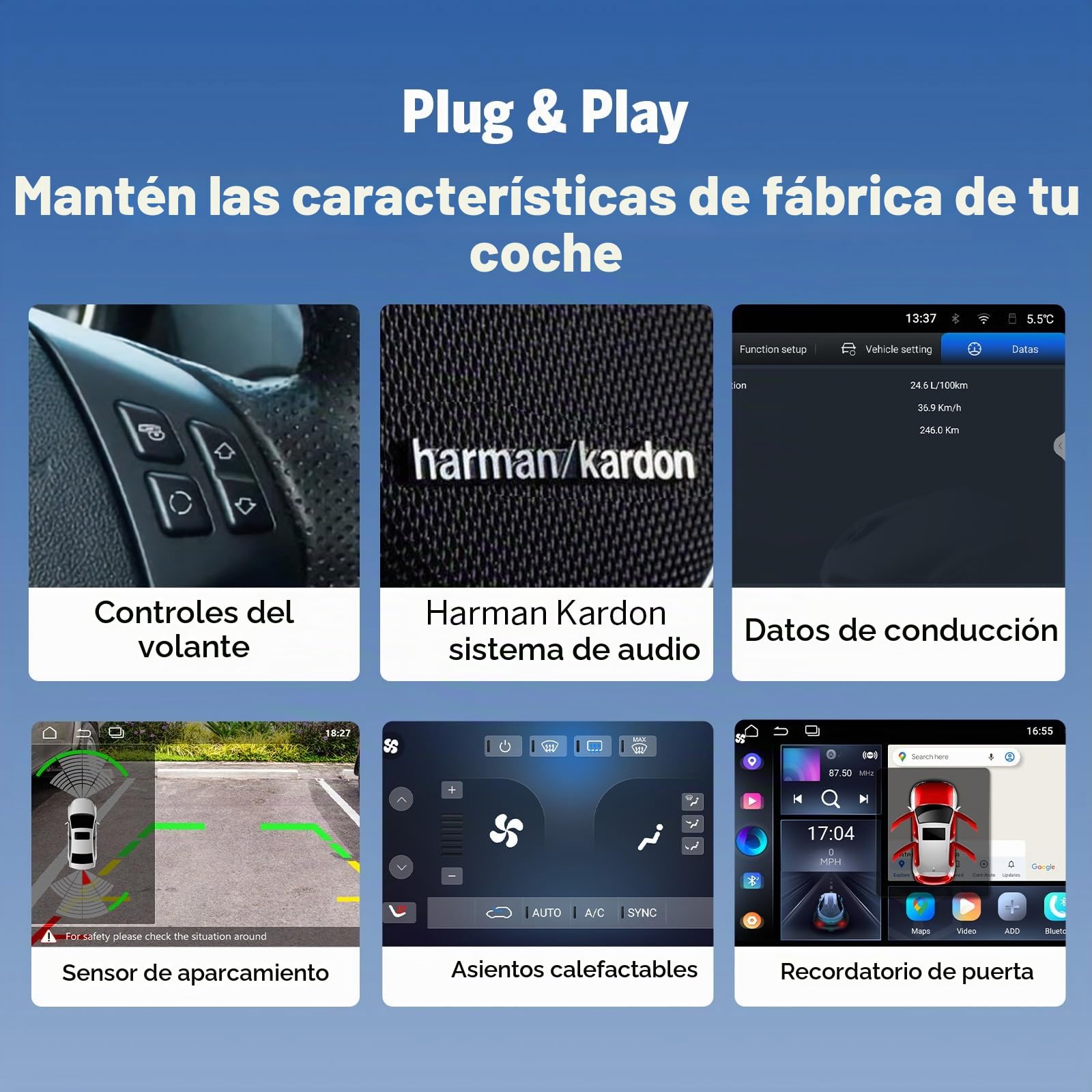 Eonon Radio de 9 Pulgadas para BMW 3 E90 E91 E92 E93 (2005-2013) E90X7A | Android 14, 4+64 GB, GPS, CarPlay, Android Auto, Bluetooth, USB, DSP, cámara de respaldo, compatible con OBDII DAB
