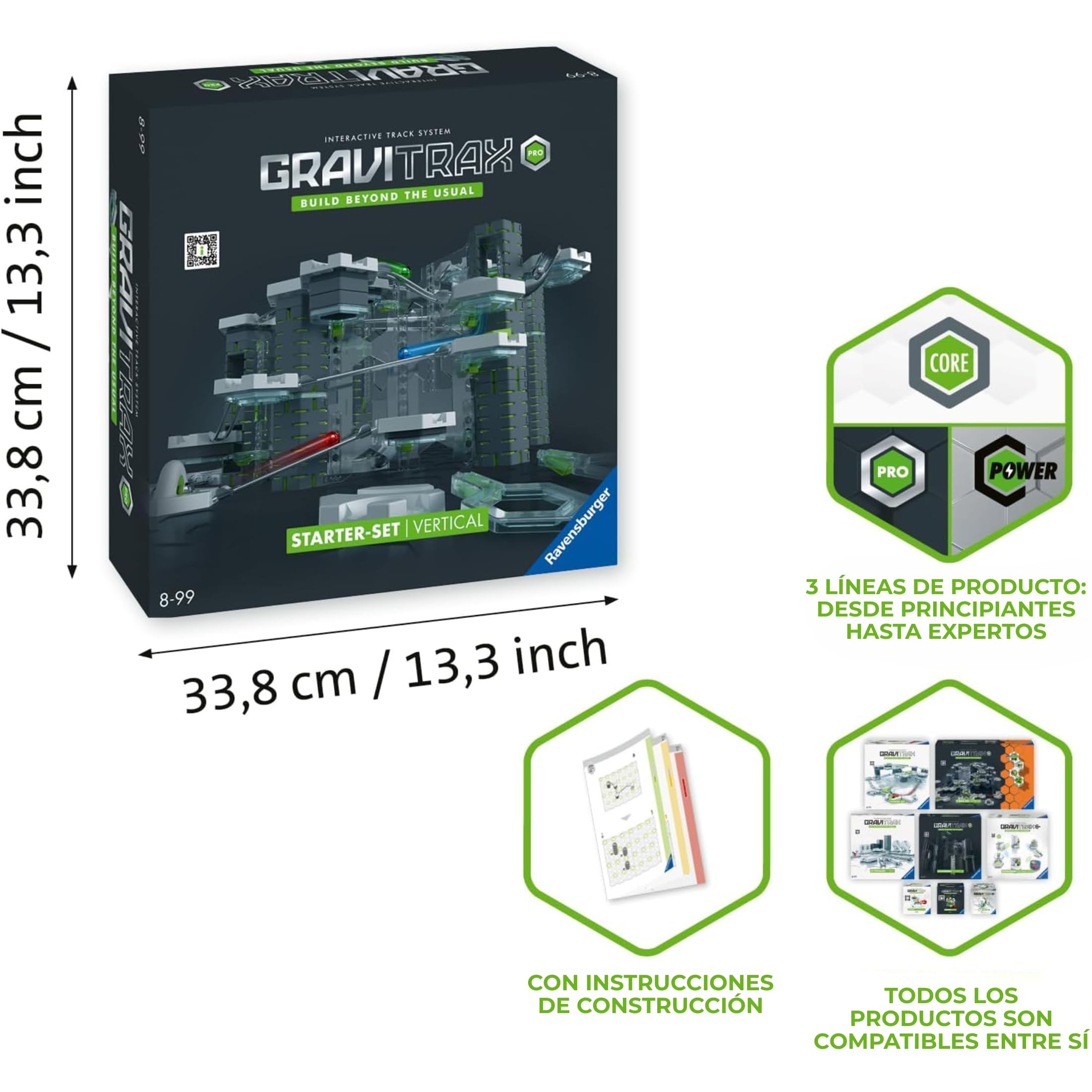 Ravensburger - Gravitrax Starter-Set Pro | Circuito Canicas con 145 Piezas | Rompecabezas Niños con Canicas | Juegos para Niños De 8 Años