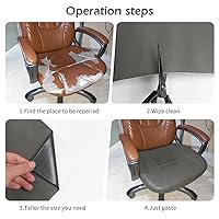 Vista 5 de Cinta de reparación de cuero, parche de reparación de cuero autoadhesivo para sofá, muebles, sofás y asientos de coche, kit avanzado de reparación