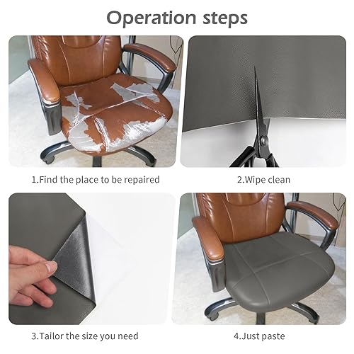 Miniatura 95 de Cinta de reparación de cuero, parche de reparación de cuero autoadhesivo para sofá, muebles, sofás, asientos de automóvil, kit avanzado de Café