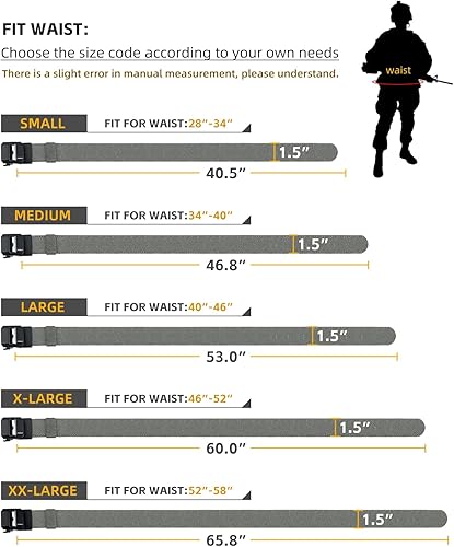 Miniatura 5 de IDOGEAR SPORTS La correa táctica del trinquete 1.5 "EDC arma cinturón reforzar la correa resistente con la hebilla ajustable