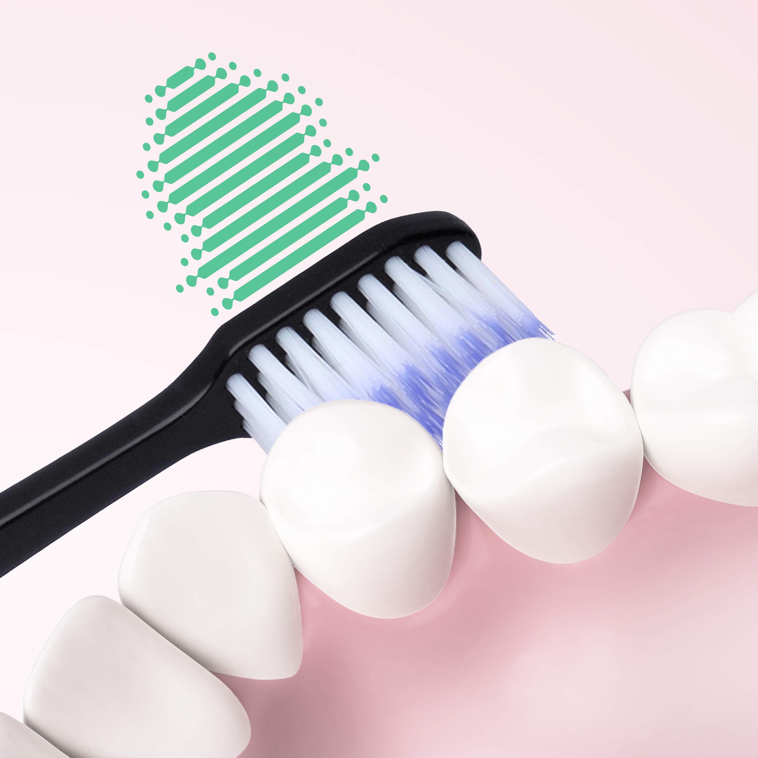GUM ActiVital Sonic Spazzolino Elettrico a Batteria a Vibrazioni Soniche/Setole affusolate per una pulizia efficace e delicata / 12.000 vibrazioni al minuto/Colore Nero / + 2 Testine di Ricambio
