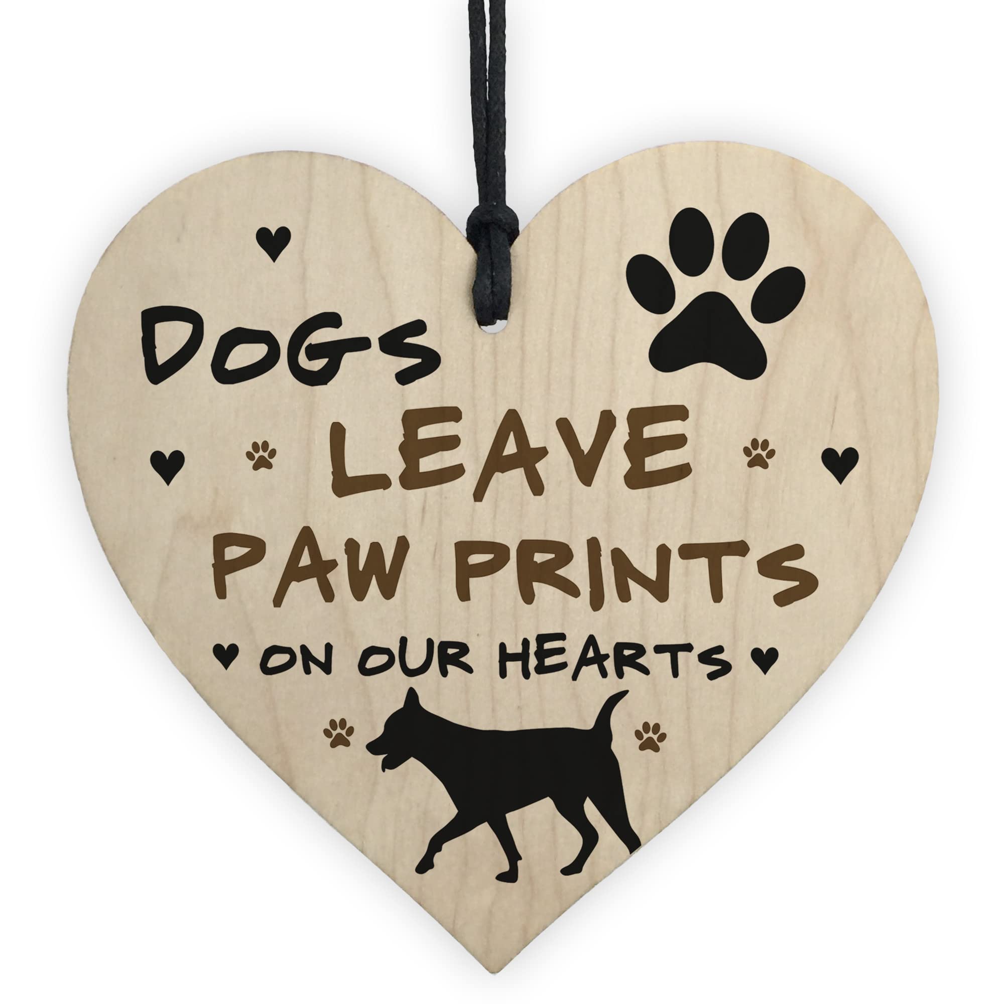 Red Ocean Dogs Leave Paw Prints On Our Heart Wood Plaque Dog Lover Gift Dog Sign