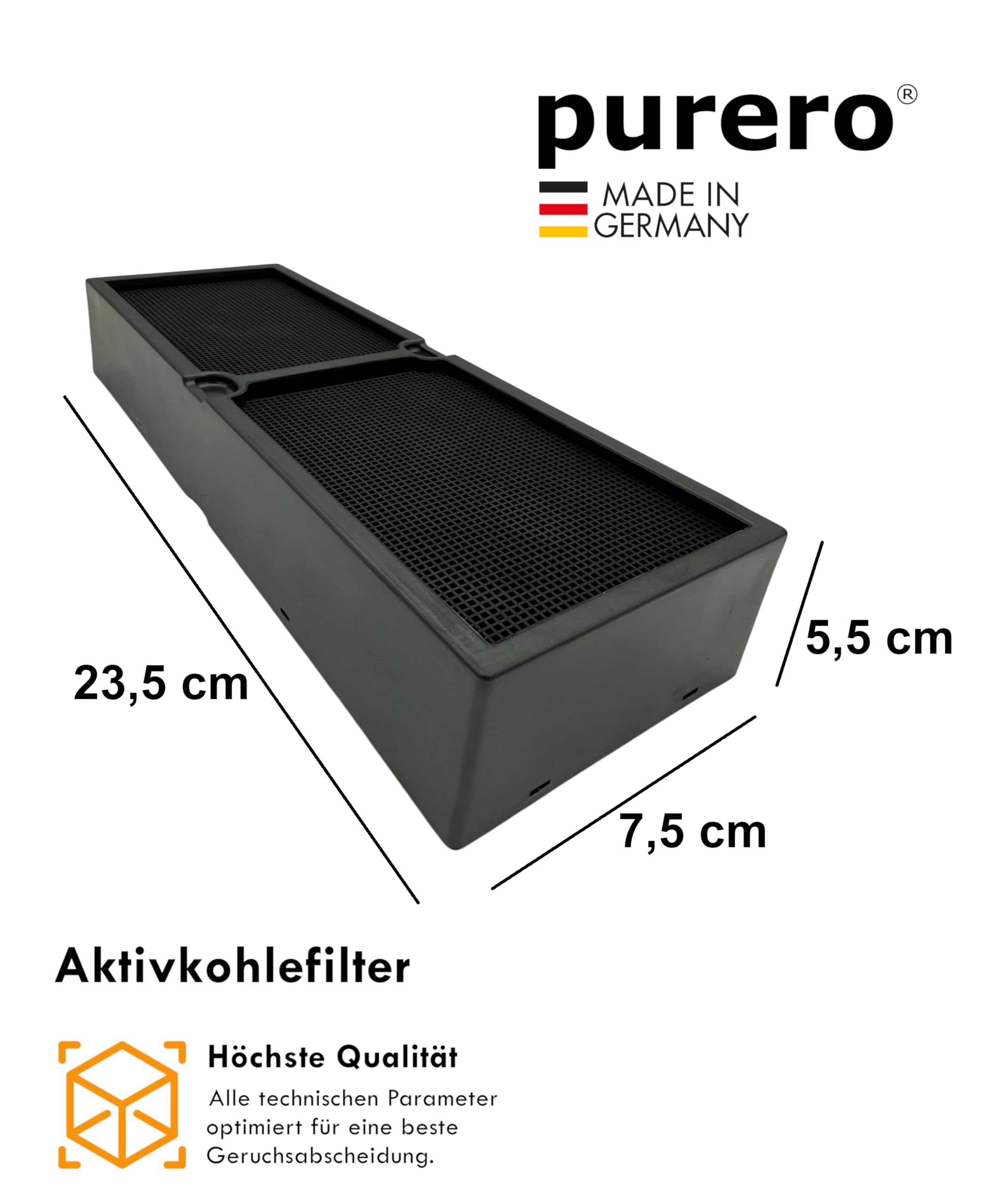 Filtr z węglem aktywnym/filtr ceramiczny – zamiennik filtra węglowego AEG 4055550331 (2 szt.) - pasuje do płyty indukcyjnej AEG model IDE 74243 IB - seria 942150896 xx - Made in Germany
